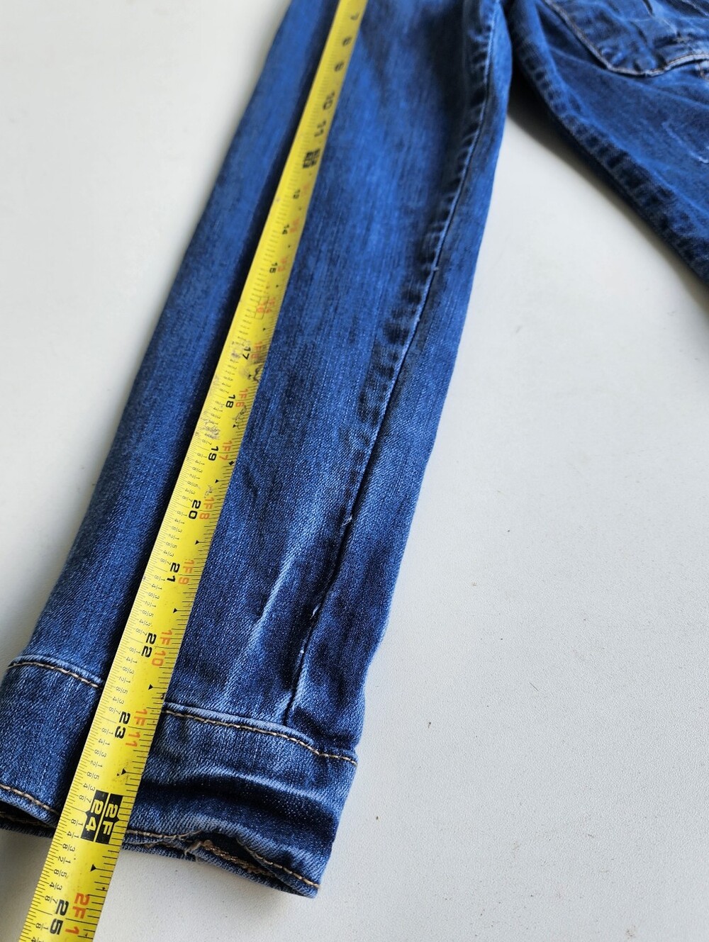 Kut From The Kloth Blue Stretch Fitted Crop Denim Jacket Faithfully Sz M - Picture 11 of 15